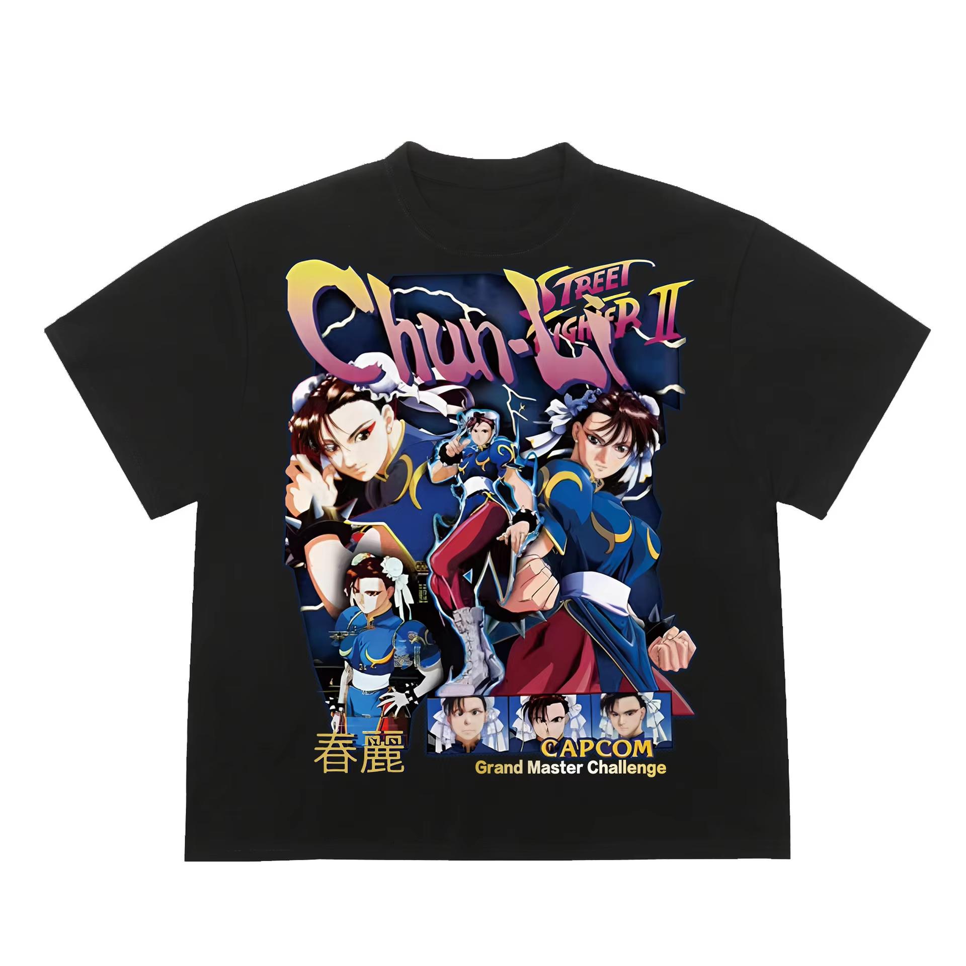 

Винтажная хлопковая футболка Street Fighter Chunli, мультяшная винтажная футболка с коротким рукавом для файтингов, летние мужские и женские футболки 4XL