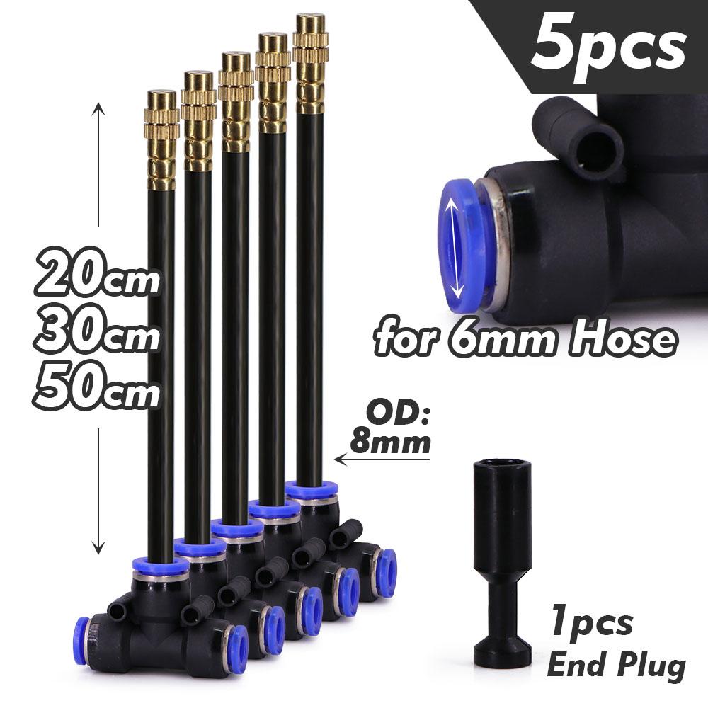 20/30/50cm 360° Bend Misting Nozzle Adjustable Sprayer Outdoor Garden Irrigation Watering Sprinklers 6-16mm Tube Quick Connect