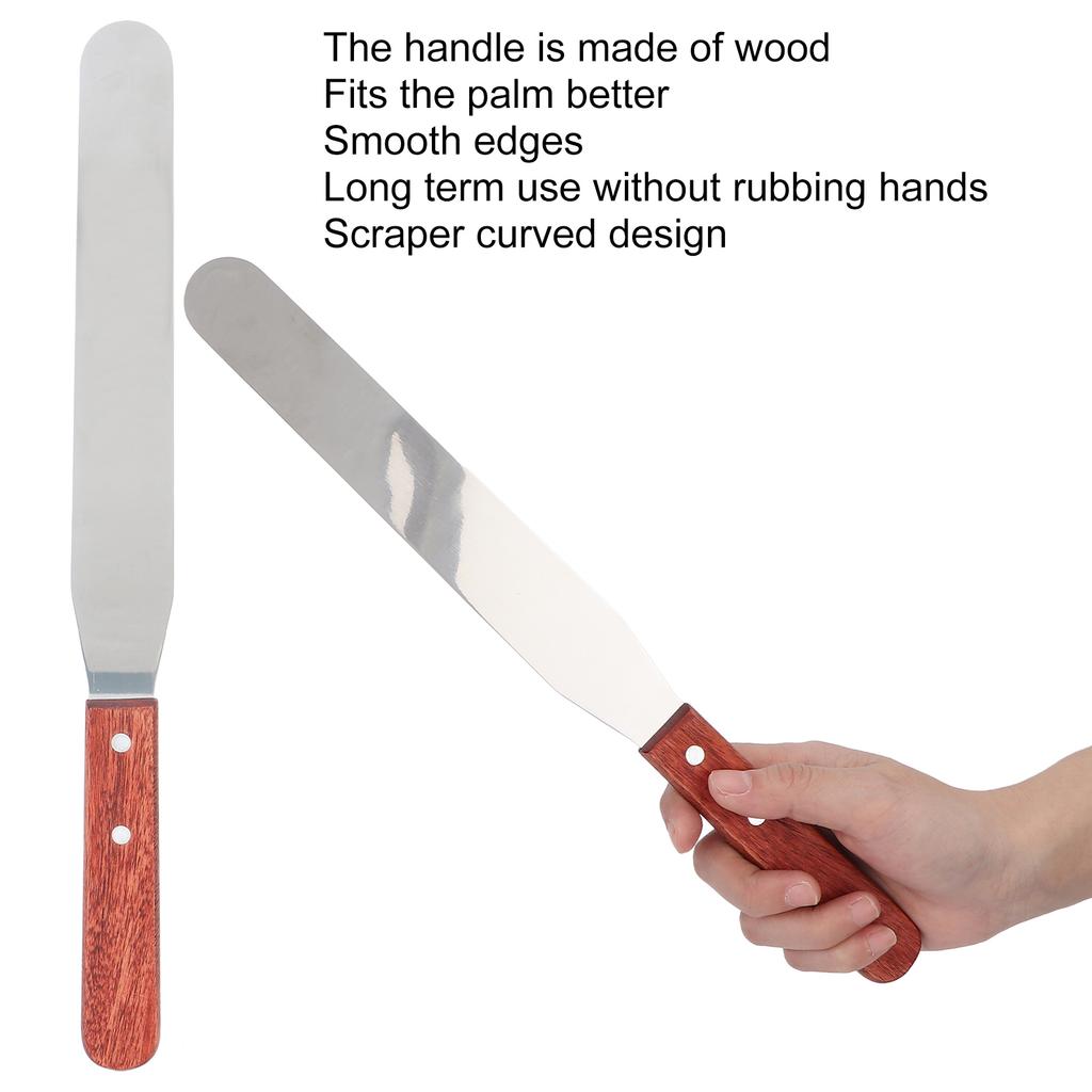 Metal Wax Spatulas Straight Stainless Steel Body Waxing Stick with Wooden Handle for Hair Removal