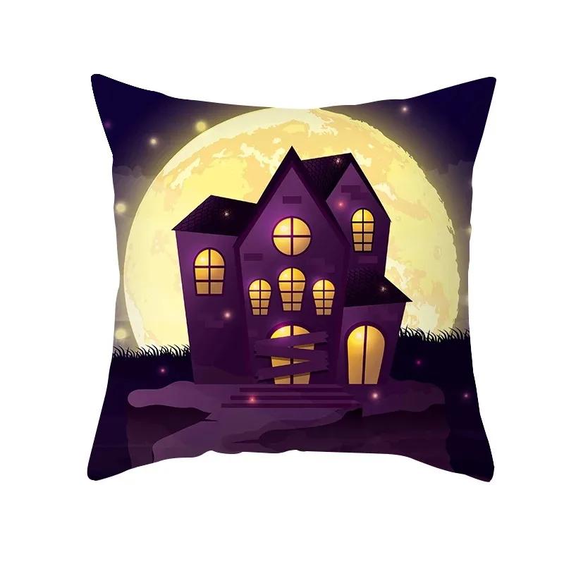 Halloween Horror Skull Pattern Living Room Office Sofa Car Decorative Pillowcase