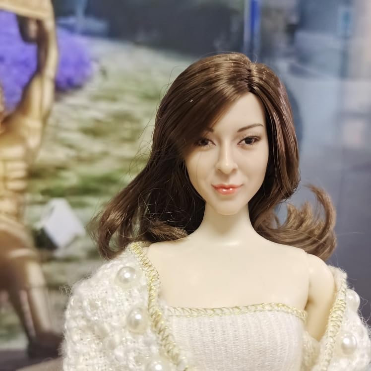 

Игрушки и Хобби масштабная фигурка, совместимая с TBLeague и другими жемчужно-белыми улыбающимися женщинами-коллегами, офисная леди, длинные красивые азиатские волосы коричневого цвета