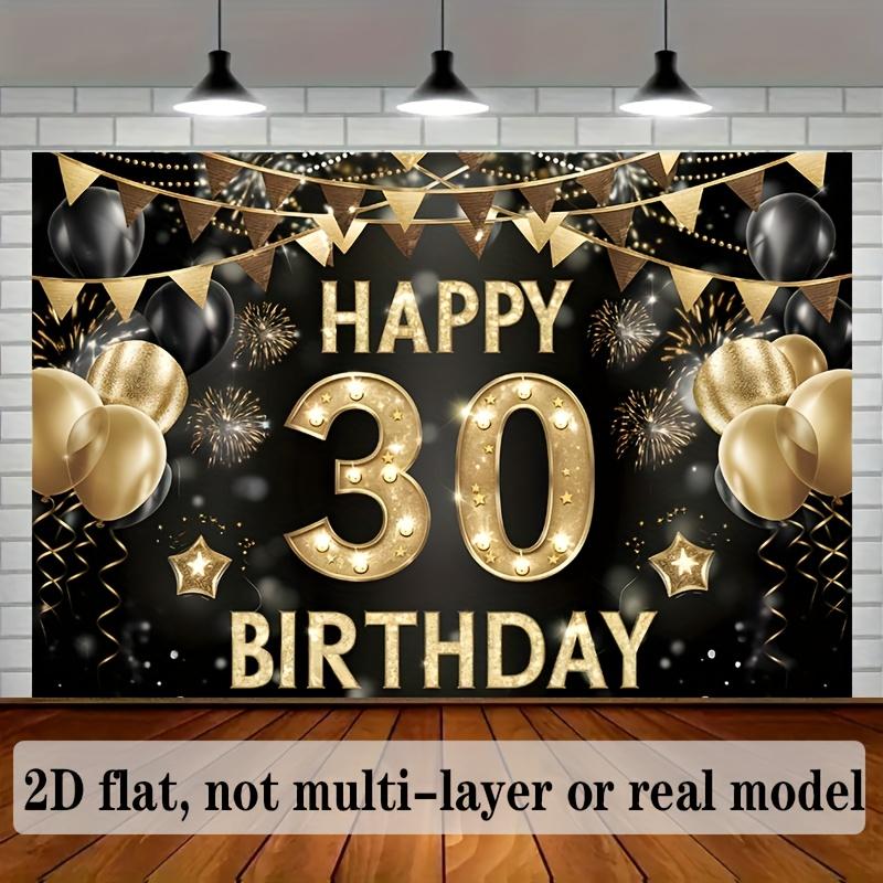 2D flat 2D flat banner 1 piece 30th birthday background decoration background photo prop polyester banner decoration 100x150cm