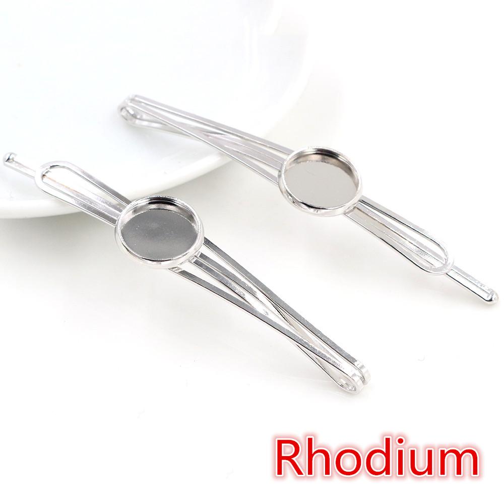Fashion 12mm 10pcs 5 Styles High Quality 6 Colors Copper Material Hairpin Hair Clips Hairpin Base Setting Cabochon Cameo Base