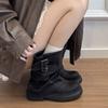 Autumn Vintage Pleated Women Ankle Boots Concise Square Low Heels Shoes Street Style Banquet Party Short Botas Mujer