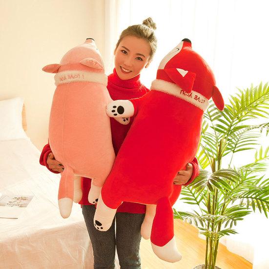 35/50/60cm Cute Simulation Fox Soft Stuffed Plush Toy Sleeping Doll Home Pillow