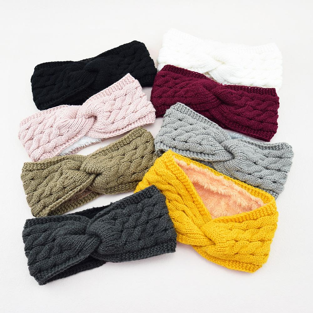 New in Plush Thick Wool Knitting Sports Headband Autumn Ear Protection Ear Warmer Women Thermal Insulation Cold proof Head Cover