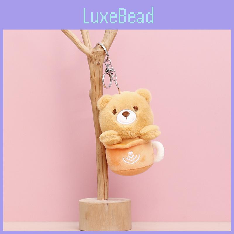 Milk Cup Tea Bear Plush Toy Animal Keychains Doll Cartoon Gifts Decorations