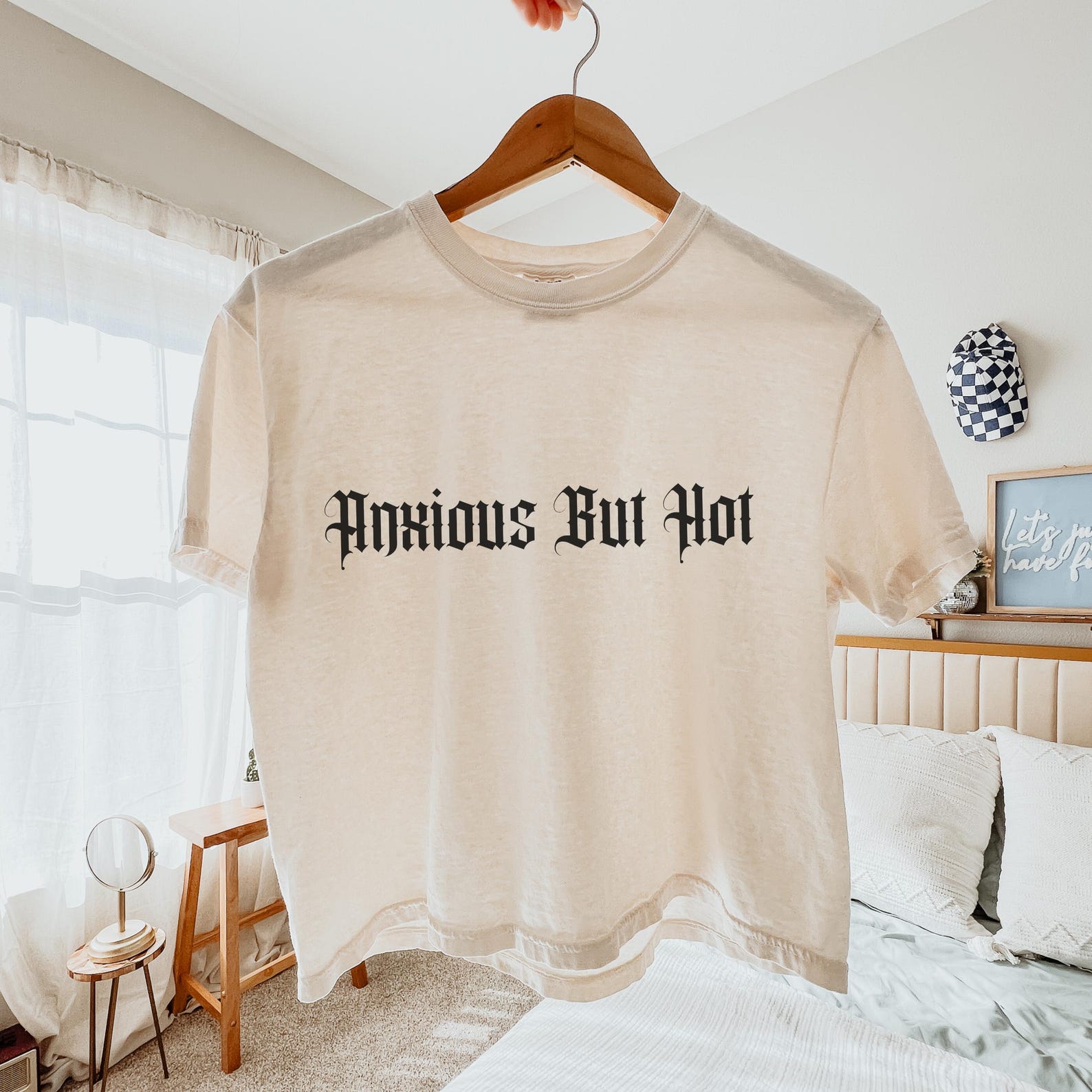 Anxious But Hot Comfort Colors Crop Top: Gothic Sarcastic Tee M