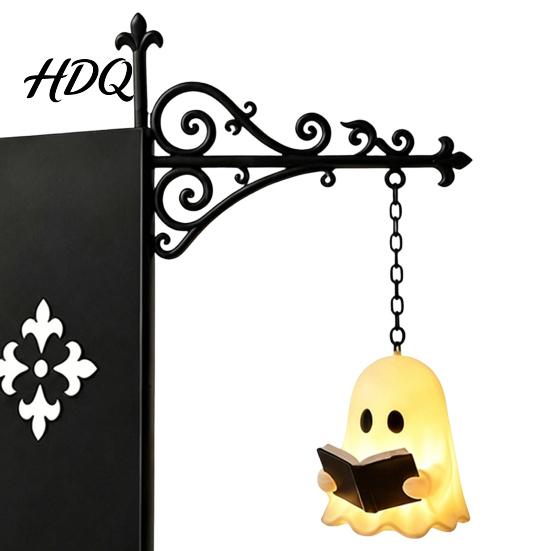 Iron Bracket Desk Light Ghost Bookshelf Night Light Reading Lantern with Sliding Insert Board Retro Metal Lamp Vintage Cozy Warm Decor for
