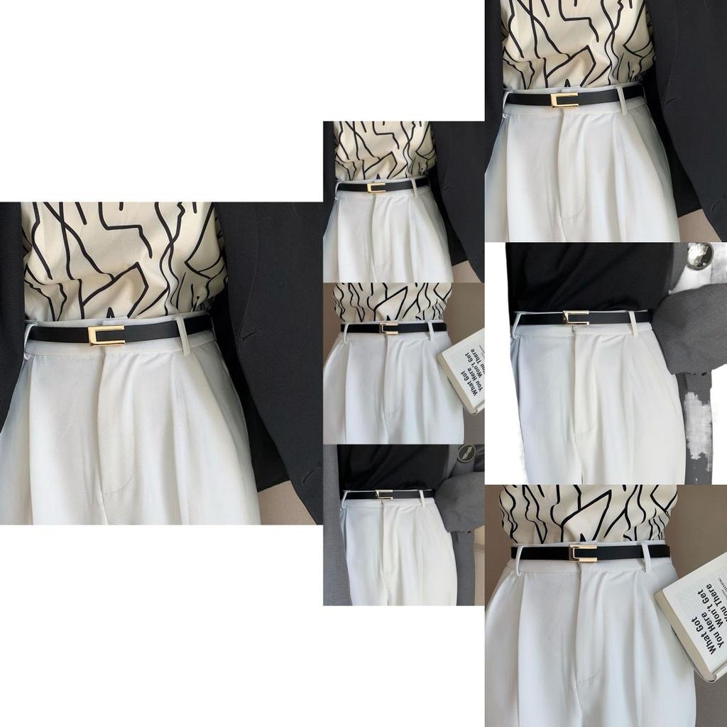 Chic And Minimalist Black Belt For Women Featuring Smooth Buckle Perfect For Fashion Forward Styles