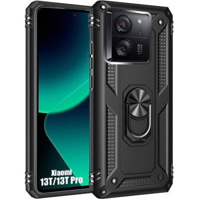 Etui ochronne - E.F.CONNECTION - dla Xiaomi 13T/13T Pro - Wstrząsoodporne - Obrotowy uchwyt 360° - Czarne