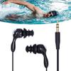 PUSOKEI Short Cord Headphone, IP68 in-Ear Tree Earplugs Earphone Suitable Fit for Swimming Surfing Running(Black)