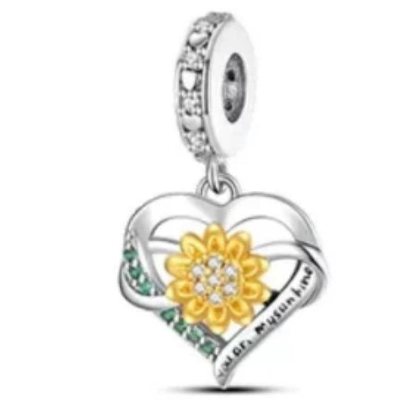 New Collection Series Sunflower Bouquet Daisy Clover Charm Bead Fit Original Bracelet Diy Accessories Gift For Women