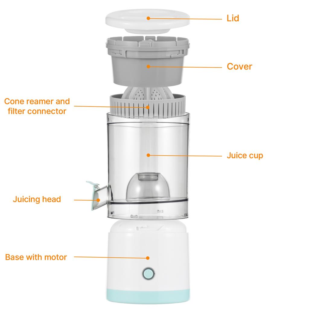 Máquinas Elétricas de Cítricos com USB e Escova de Limpeza Portáteis Recarregáveis Espremedor Lento de Laranja Limão Laranja Limão Toranja