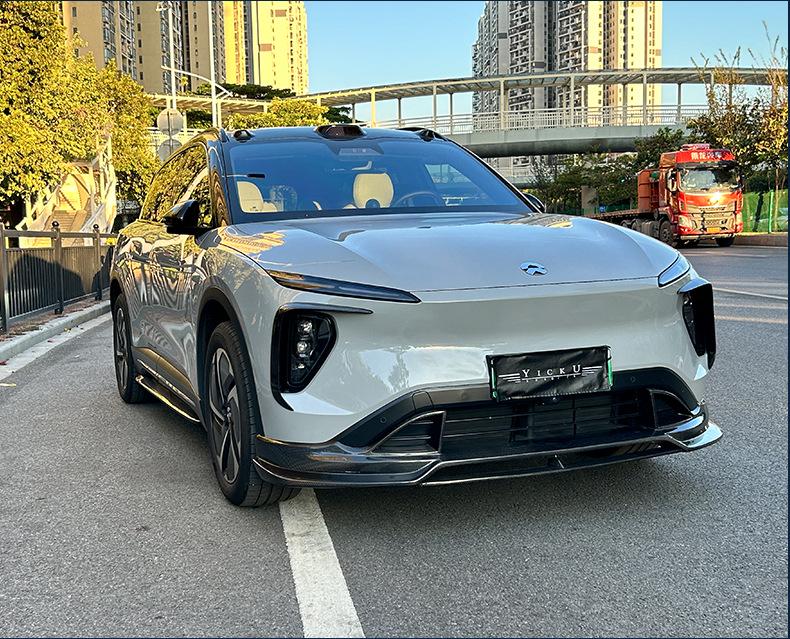 Nio ES6 23-24 Carbon Fiber Body Kit: Front Lip, Rear Lip, Side Skirts, Tail Wing, Wind Deflector, Top Wing.