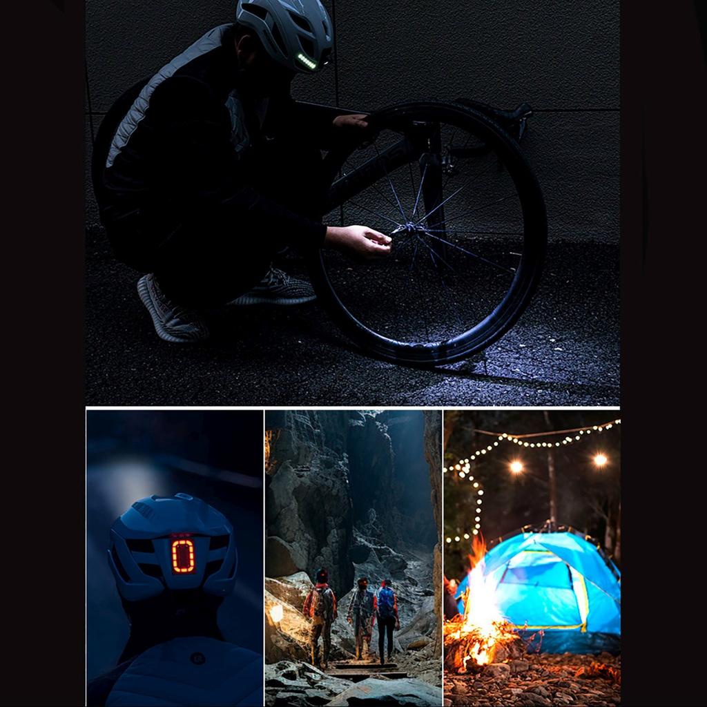 Bicycle Helmet with Integrated Multi-Directional Lighting USB-C 57-61 cm - White