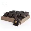 Champagne Brown Jewelry Tray with 12-Position Magnetic Pendant and Chain Display Stand