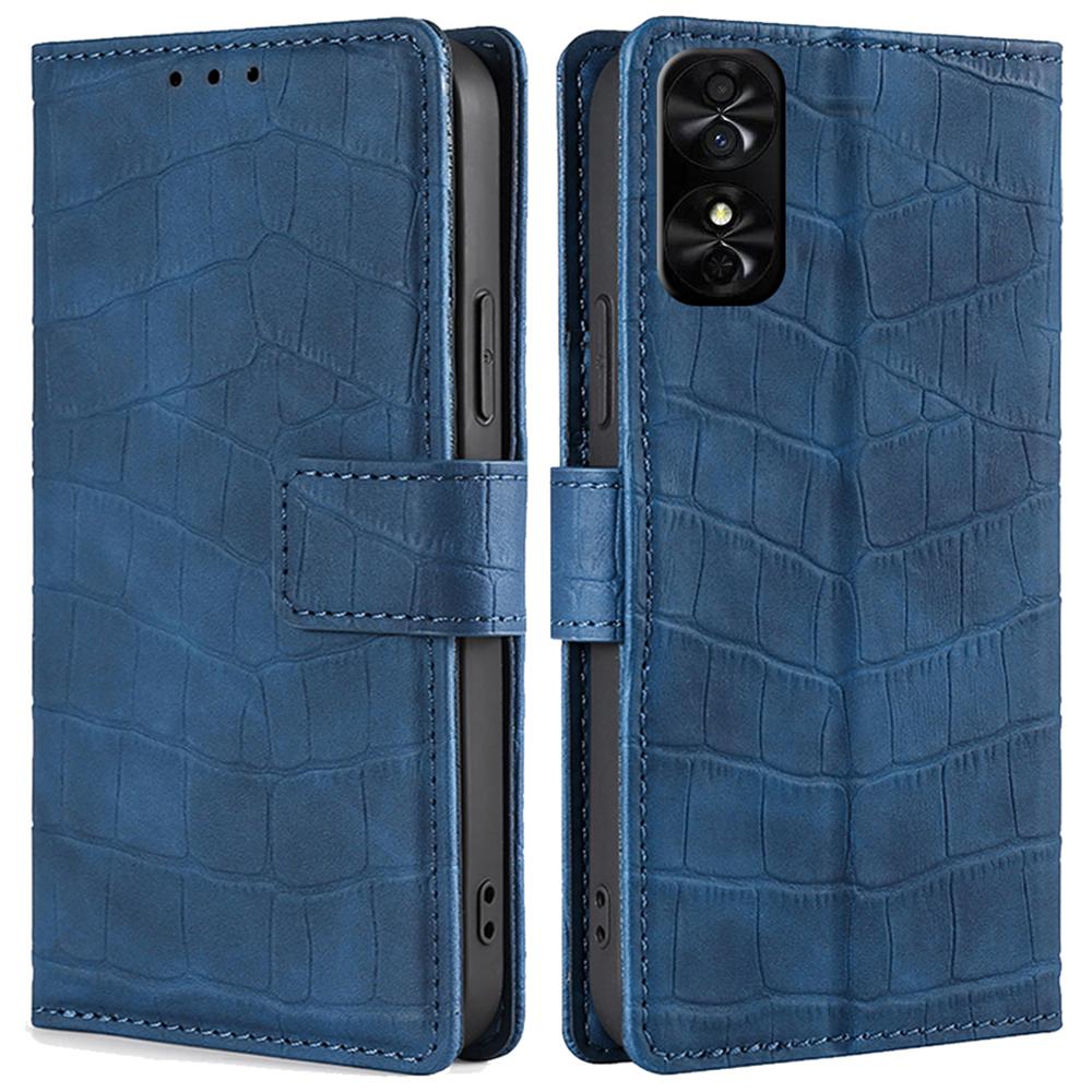 

Для TCL 50 SE Кожаный чехол-кошелек Текстура крокодила Магнитный флип Чехол для мобильного телефона Blue
