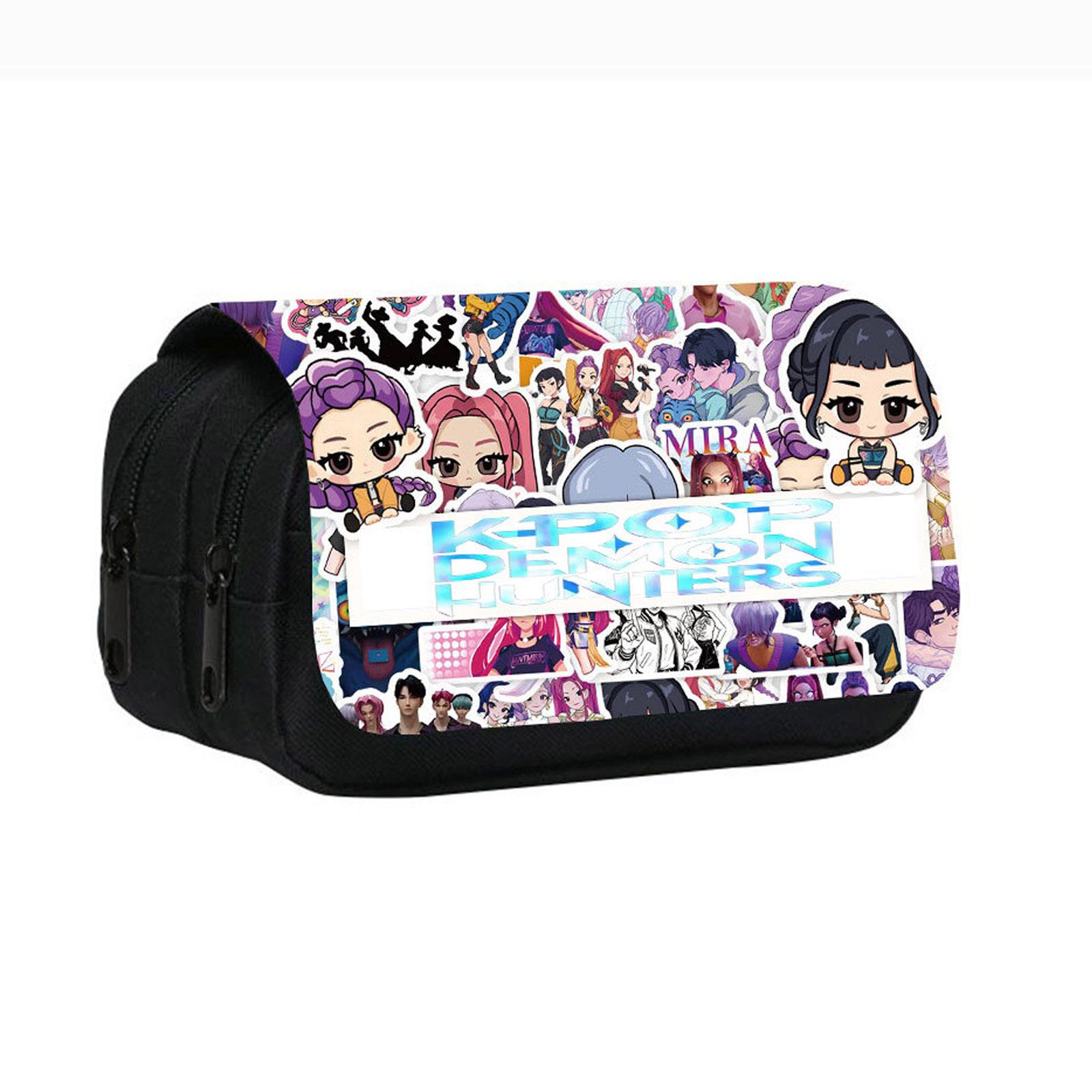Double Layer Pencil Case Large Capacity Multi Compartment Zippered Stationery Organizer for Students Children School Supplies One Size