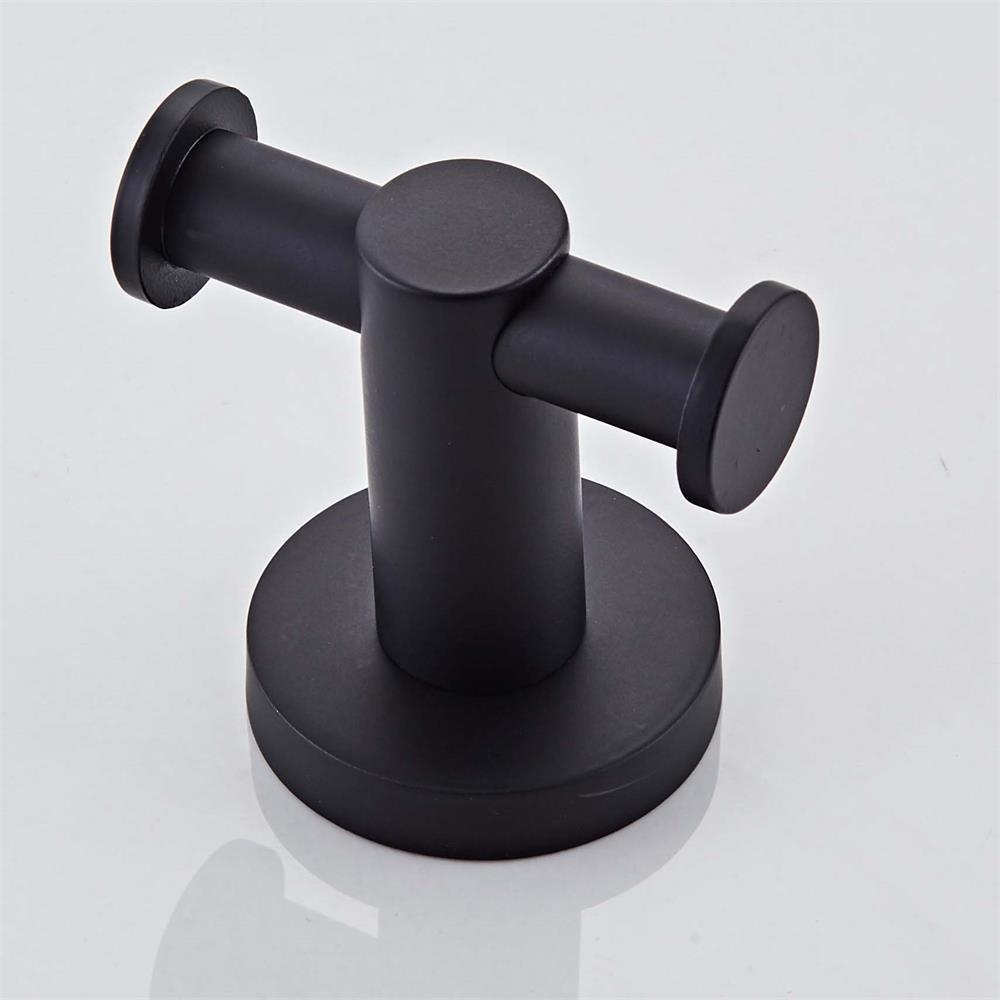 Cârlig dublu negru pentru haine, din oțel inoxidabil, pentru uz casnic, cârlig pentru haine individuale, cârlig pentru baie, cuier pentru accesorii de baie 2023