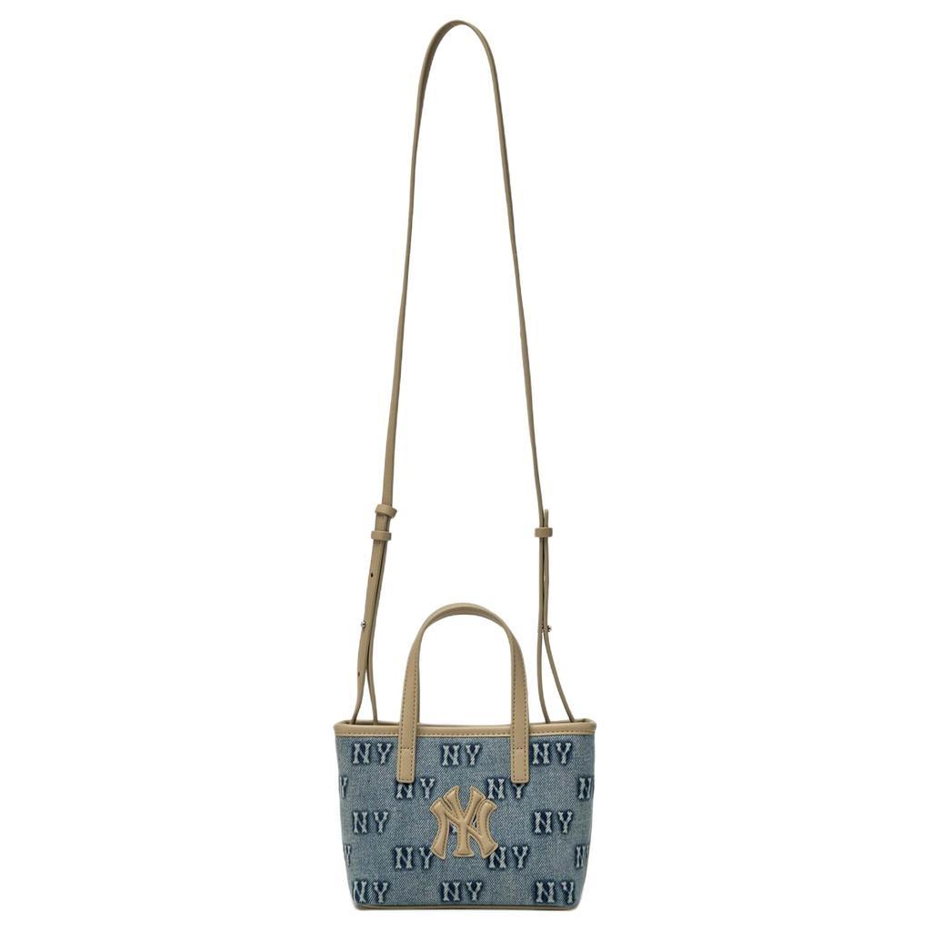 MLB New York Yankees Classic Letter Embossed Adjustable Detachable Cotton Polyester Blend Satin Crossbody Handbag Mini Women handbags 3ACRDM16N-50BLL