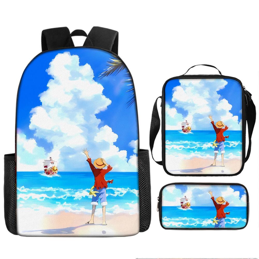 One Piece Luffy One Piece Schultasche Sauron Rucksack Schüler Nautischer König Rucksack Umhängetasche Federmäppchen Set