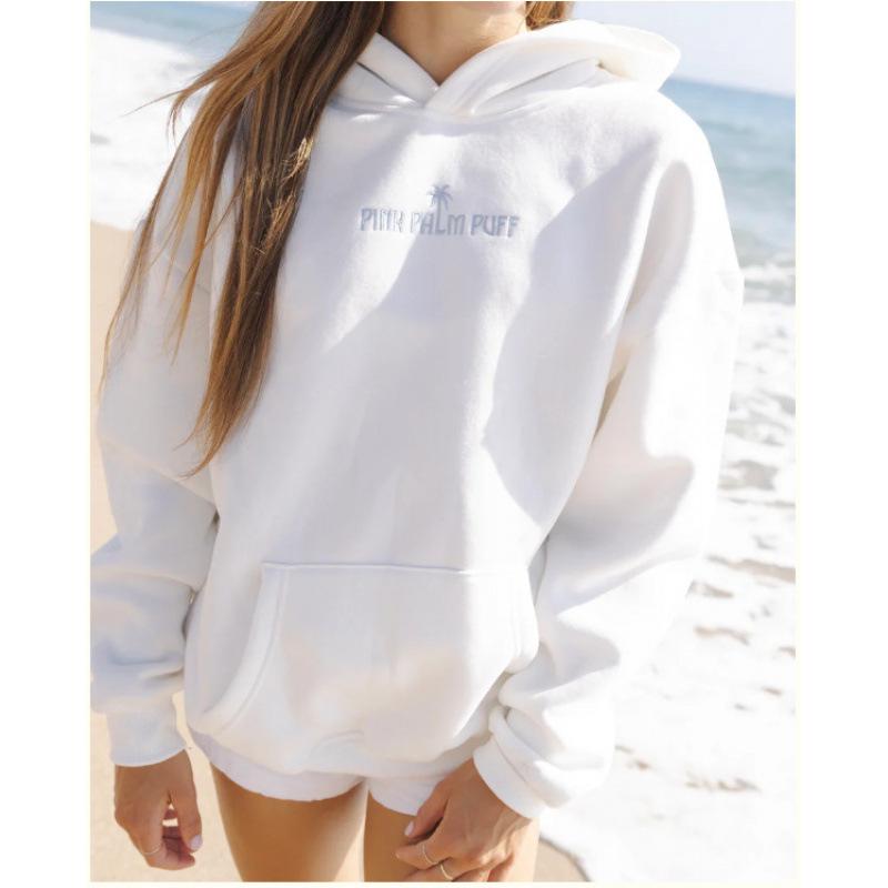2025 Women's Drop Shoulder Hawaii Hibiscus Hoodie – Trendy European Size
