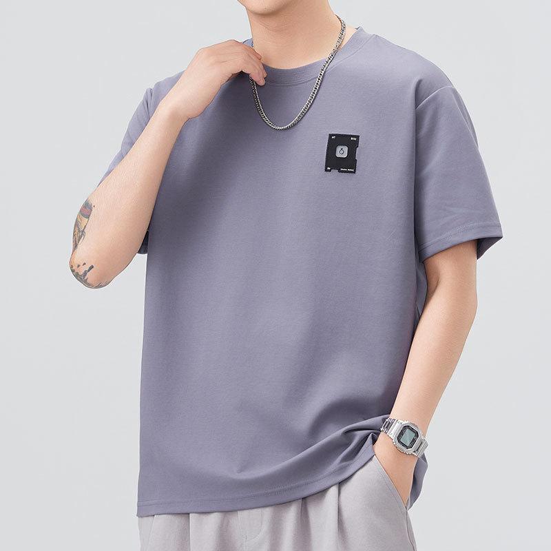 Herren Aktuelles Sommer Bequeme Passform Rundhals Kurzarm T-Shirt Dünnes Bedrucktes Kurzes T-Shirt