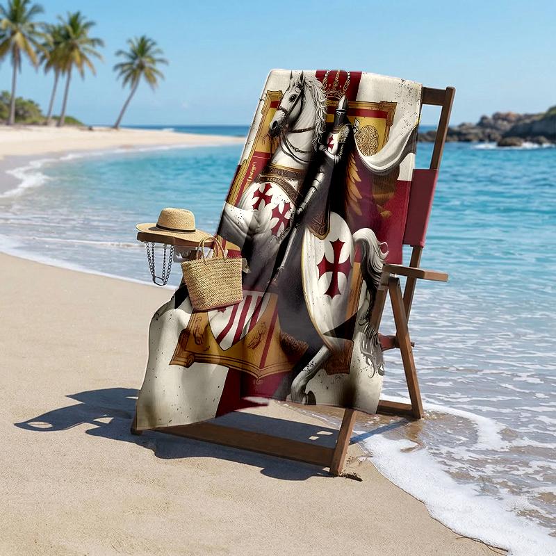 Cross Templars Knight Fashion Beach Towel: Ideal for Summer Adventures Soft, Absorbent and Quick Drying Suitable for Swimming and Bathing