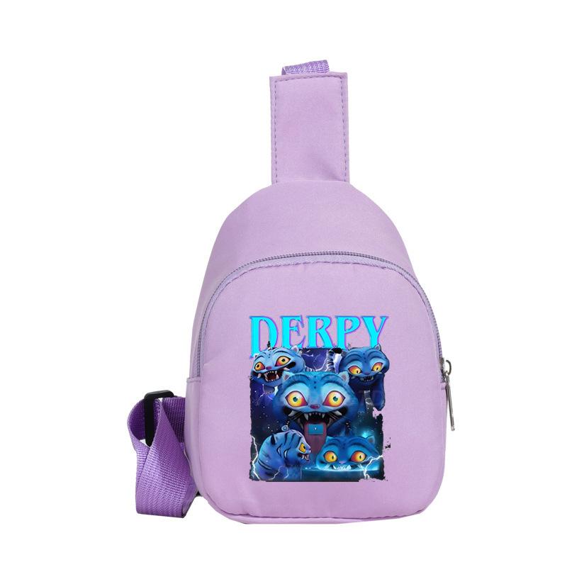 Versatile Messenger Bag Anime Cartoon Cartoon Print Cute Breast Bag Children'S Shoulder Bag