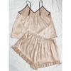 Summer Sexy Simulation Silk Women's Pajamas Plus Size V-neck Halter Tank Top Sleeveless Shorts Home Wear Ice Silk