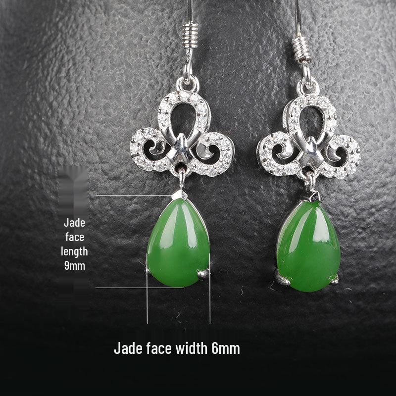 

Серьги-подвески из каплевидной яшмы и нефрита Хэтянь, стерлинговое серебро 925 пробы, этнический стиль, натуральный драгоценный камень 925 Silver