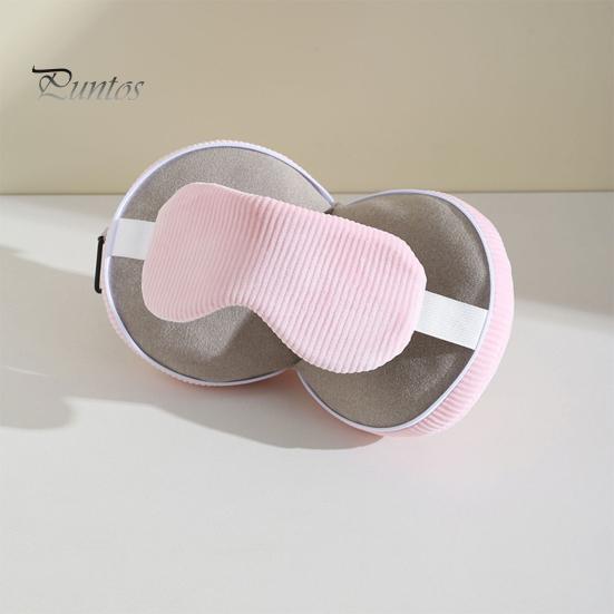 Compact Travel Pillow Neck with Eye Mask 2-in-1 Portable Support Zippered Adjustable Foldable Carabiner for Pain Relief Flights Car Trips Airplane