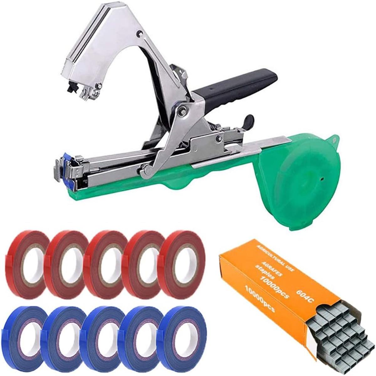 

Машина для подвязки растений Инструмент для садовых растений Hovico с 10 рулонами ленты и коробкой скоб для виноградника