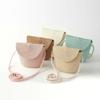 Pure Color Kid Woven Crossbody Bag Shell Shape Rattan Bag Fashion Handwoven Beach Bag Beach