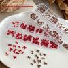 12 Grids/Box Bow Nail Art Decorations 3D Red Brown Bowknot Resin Charms Jewelry Diy Manicure Decoration Supplies Accessories