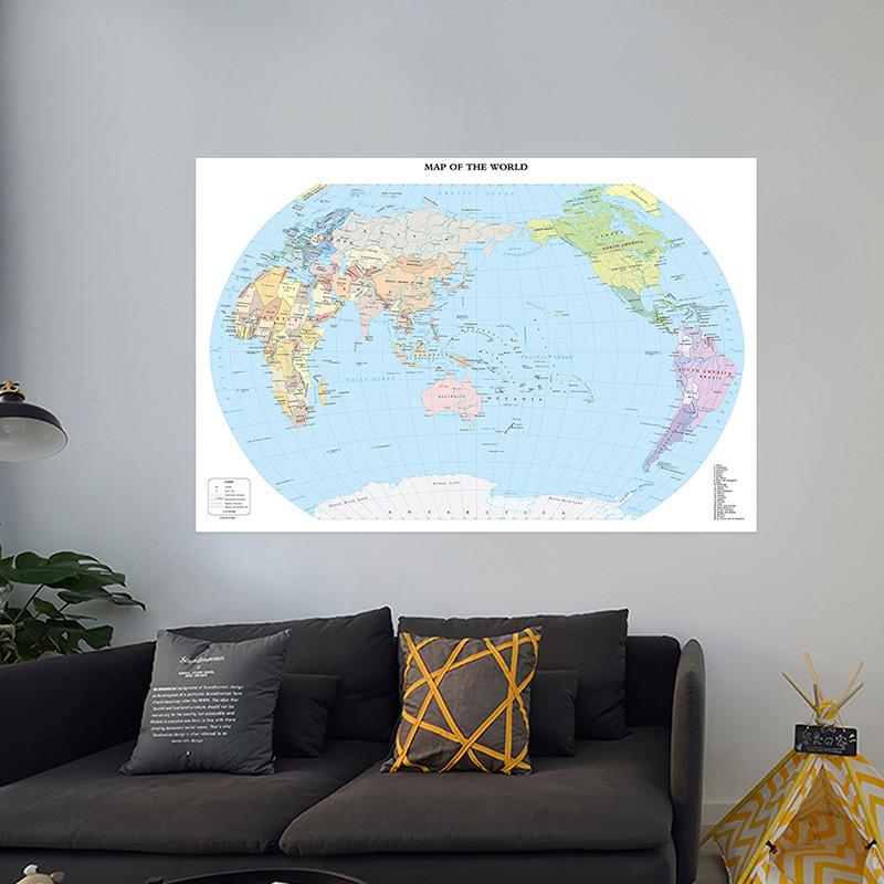 The World Map Prints Frameless Painting Poster Background Cloth Wall Living Room Children Background Murals