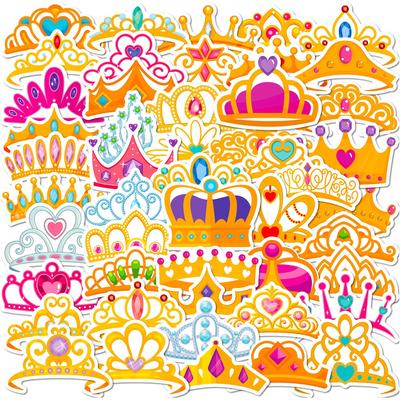 50 New Stickers for Children's Cute Cartoon Princess Love Crown Creative Shape Dream Crown Graffiti