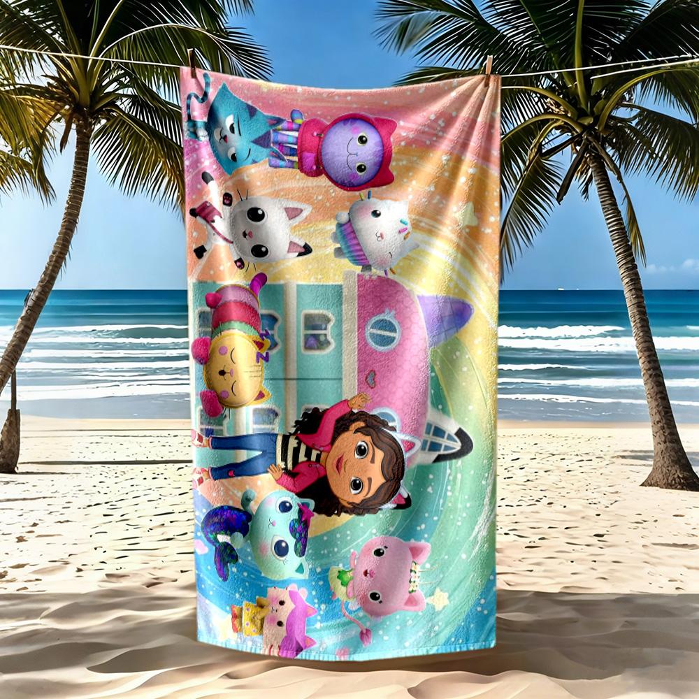 Cartoon Niedlich Gabbys3 Strandtuch Weich Langlebig Schnelltrocknend Bequem Leicht Geeignet für Schwimmen, Fitnessstudio, Camping, Yoga Urlaub