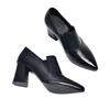 Fashion Fashion Block Heel Slip-on Non-Slip Wear-Resistant Single Shoes Autumn New Pointed Toe Deep Mouth High Heels