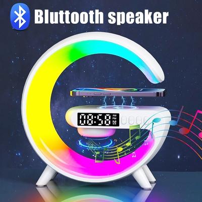 Altavoz 3 en 1 con Bluetooth, reloj despertador, cargador inalámbrico, lámpara Led con forma de luna, música, decoración del hogar, mesa de noche, luz inteligente, regalos para niña