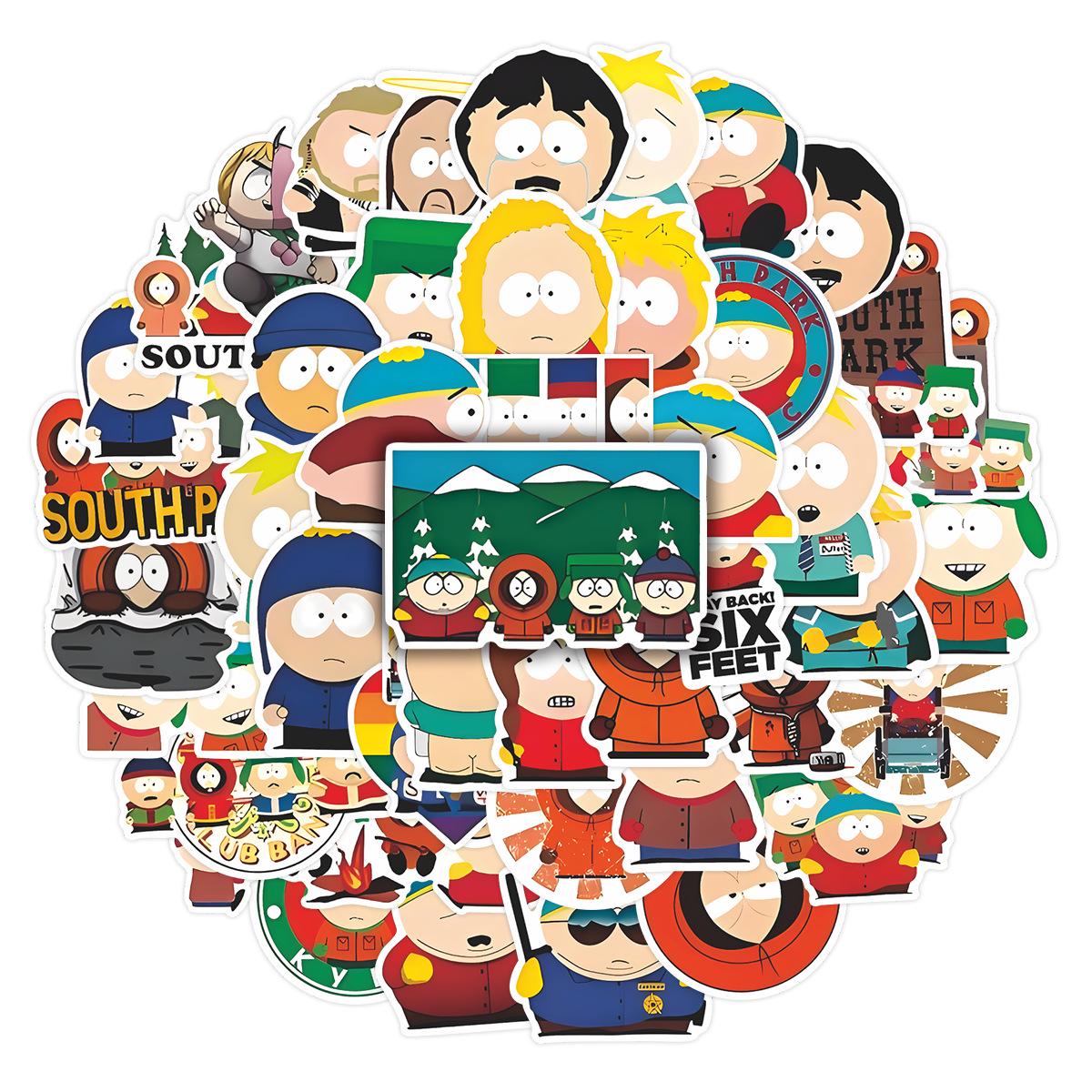 55 South Park Cartoon Characters Waterproof Decorative Stickers for Journals
