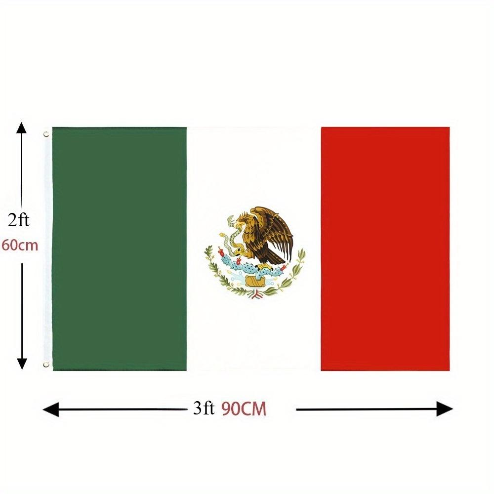 

2 размера 90*150 см (3 * 5ft) 60 * 90 см (3*2 фута) Мексиканский флаг Полиэстеровый флаг Национальный праздник Праздник Садовое украшение 60*90cm(2*3ft)