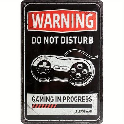CRAFTY CAPERS Vintage Gaming Metal Sign  Do Not Disturb Warning with Controller Graphic  Retro Arcade Decor  HeavyDuty Iron