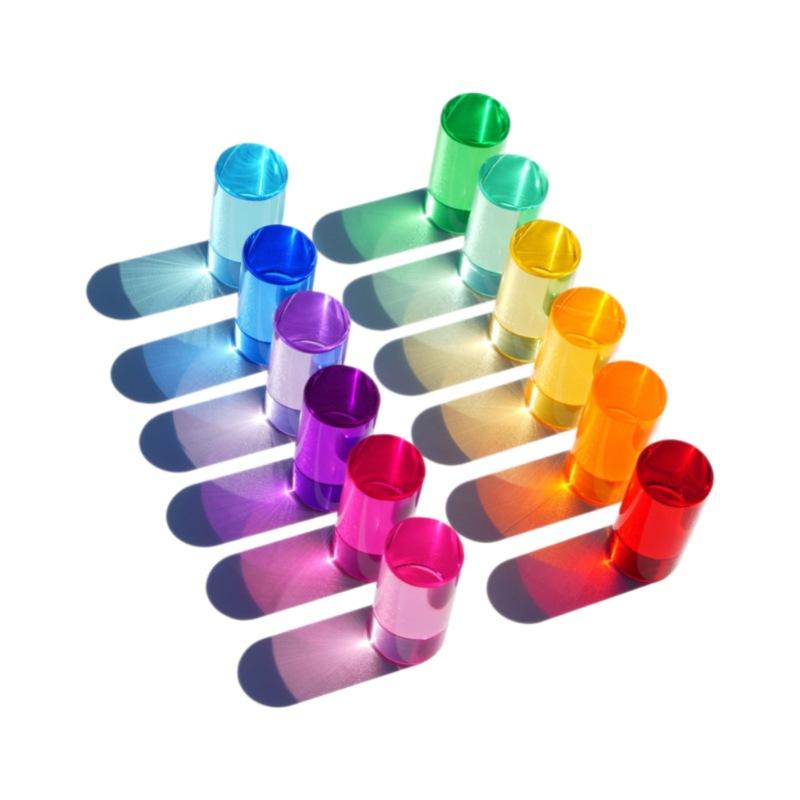 Creative Wooden Building Blocks, Acrylic Crystal Transparent Building Block,Stacking Building Blocks, Early Education Toys,Gifts