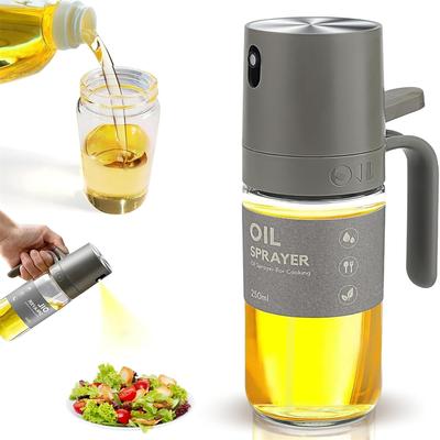 250 ml Ölsprühflasche aus Glas, Sprühflasche für Speiseöl, Ölsprüher zum Kochen, Grillen, Backen, Luftfritteuse, Salat