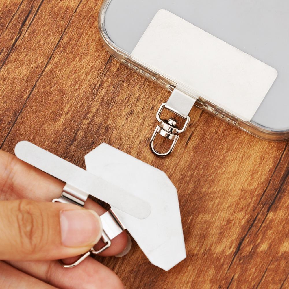 5-1pcs 360° New Stainless Steel Tab Phone Tether Portable Connecting Hanging Piece Lanyard Mobile Phone Case Clip Back Gaskets