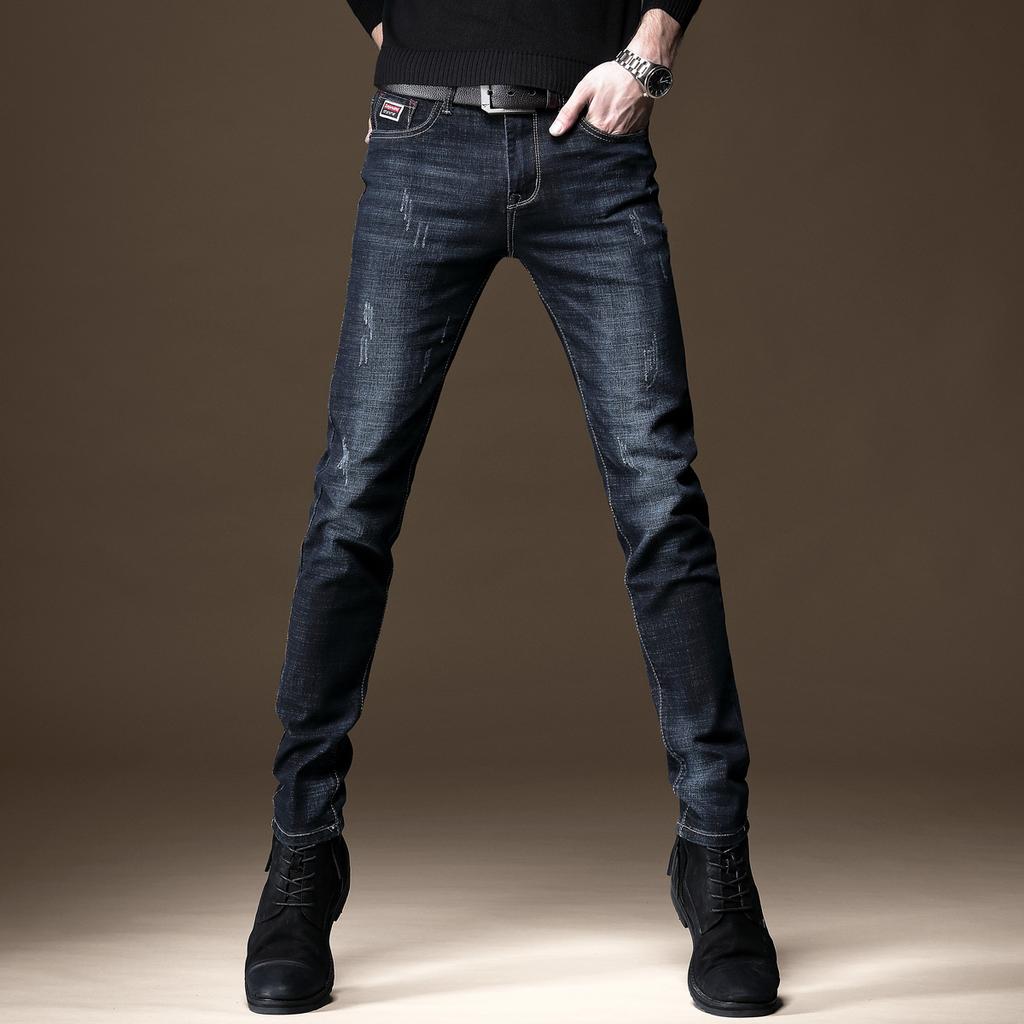 New autumn high-end elastic jeans men's trendy brand slim-fitting pants Korean version casual new men's long pants