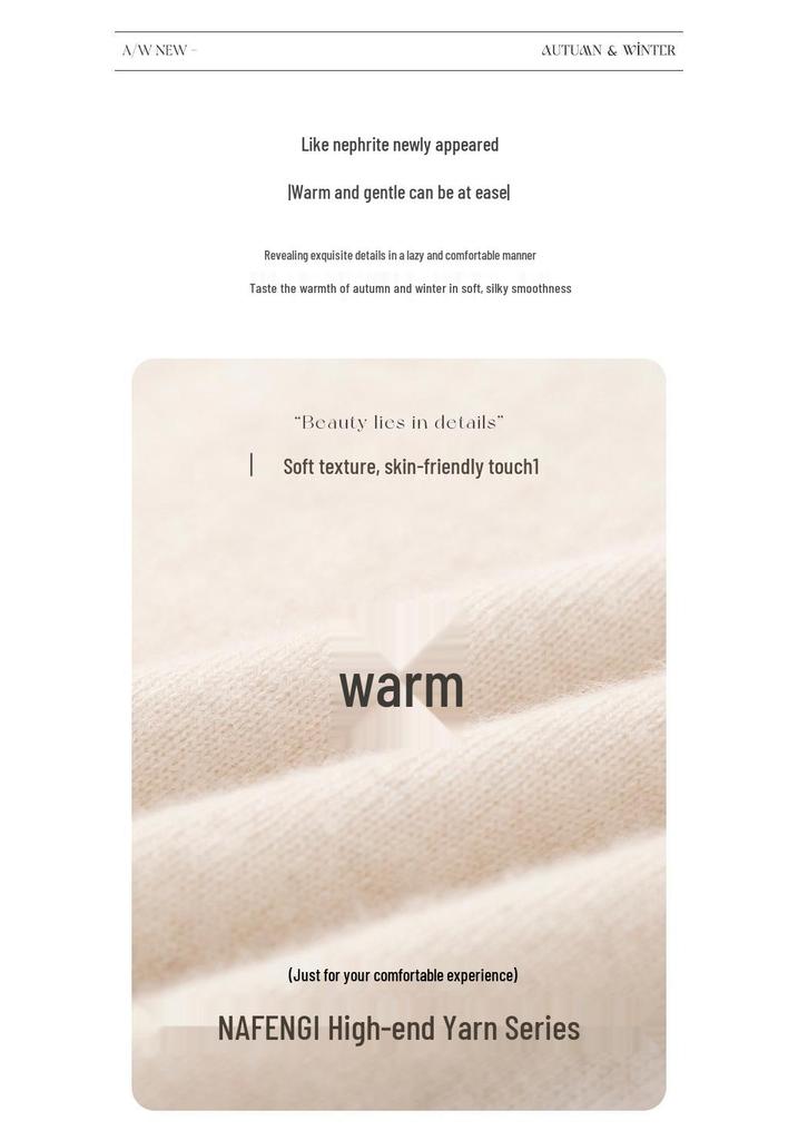 Women's Loose Fit Cashmere Half-High Neck Sweater - Soft, Classic Autumn/Winter Knit Base Layer