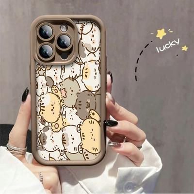 Cute Cartoon Cats Printed Fashion Case Flexible Soft Silicone TPU Shell Full Back Cover for iPhone Samsung